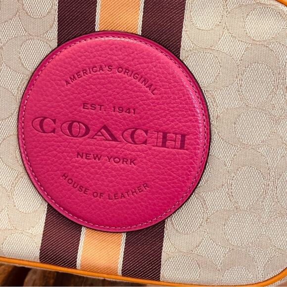 COACH - DEMPSEY CAMERA BAG PURSE IN SIGNATURE JACQUARD WITH PATCH - Picture 3 of 11